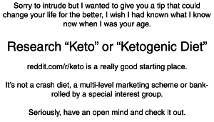 keto business card