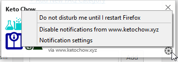 settings menu: notification settings