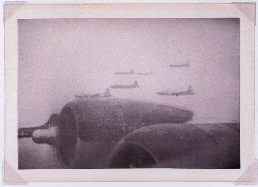 Photo taken by 2nd Lt. Ernest Thorp, co-pilot of "The Punched Fowl," the B-17 Flying Fortress