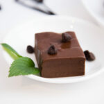 Close up - Single piece of Chocolate Mint Soft Fudge.