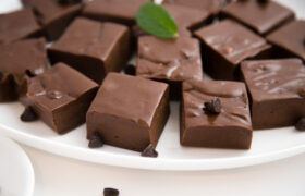 Close up - Chocolate Mint Soft Fudge.