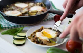 Creamy Tomato Basil Vegetable Egg Bake