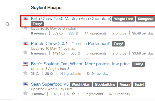 recipes on a search engine