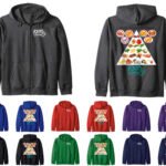Keto Chow Zip Hoodie front and back images of color options
