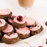 Chocolate-Cherry Root Beer Cookies with Cherry Icing