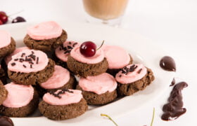 Chocolate-Cherry Root Beer Cookies with Cherry Icing