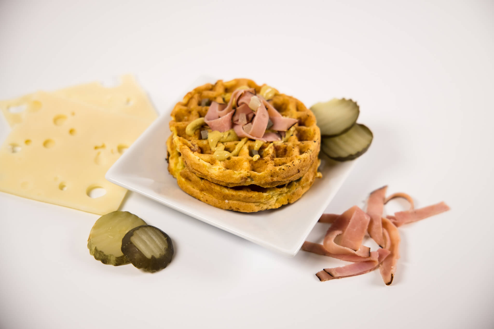 Ham & Swiss Mini Waffles, Recipe