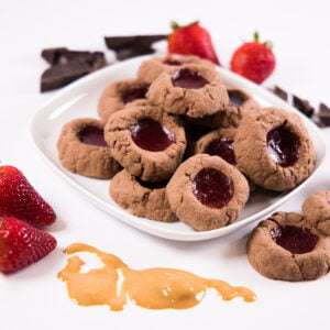 Peanut Butter and Jelly Thumbprint Cookies