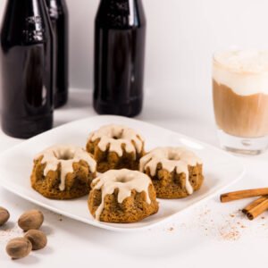 root beer float spice cakes with root beer glaze- featuring root beer float Keto Chow