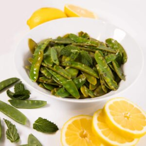 Snow Peas with Green Onion and Mint