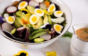 Spring Salad & Creamy Tomato Basil Dressing