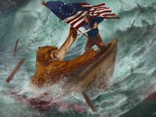 George Washington VS. Bengal tiger....during a hurricane.