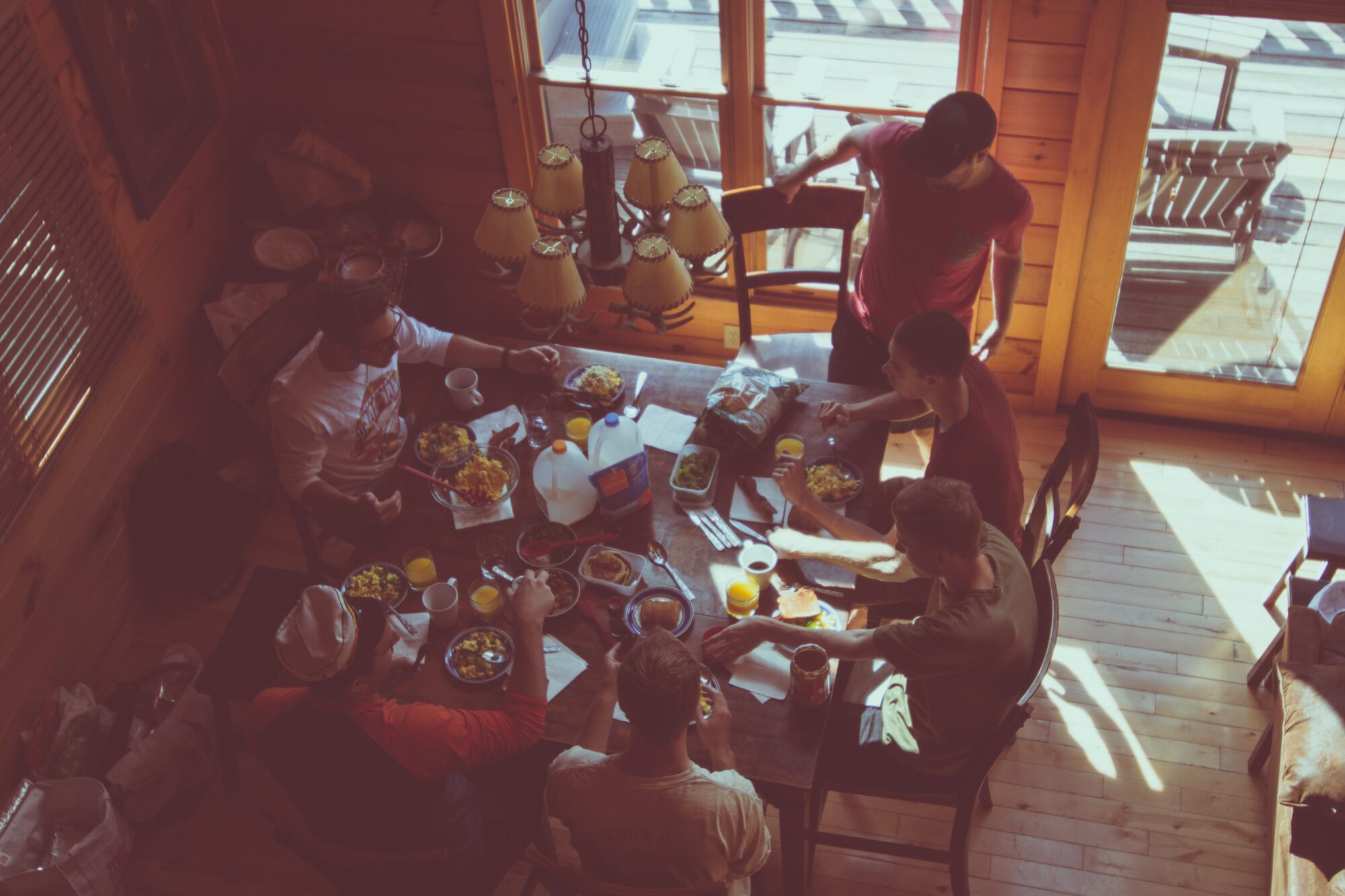 people eating at table