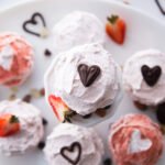 mini strawberry mousse & chocolate tarts made with strawberry keto chow. keto chow. make keto easy