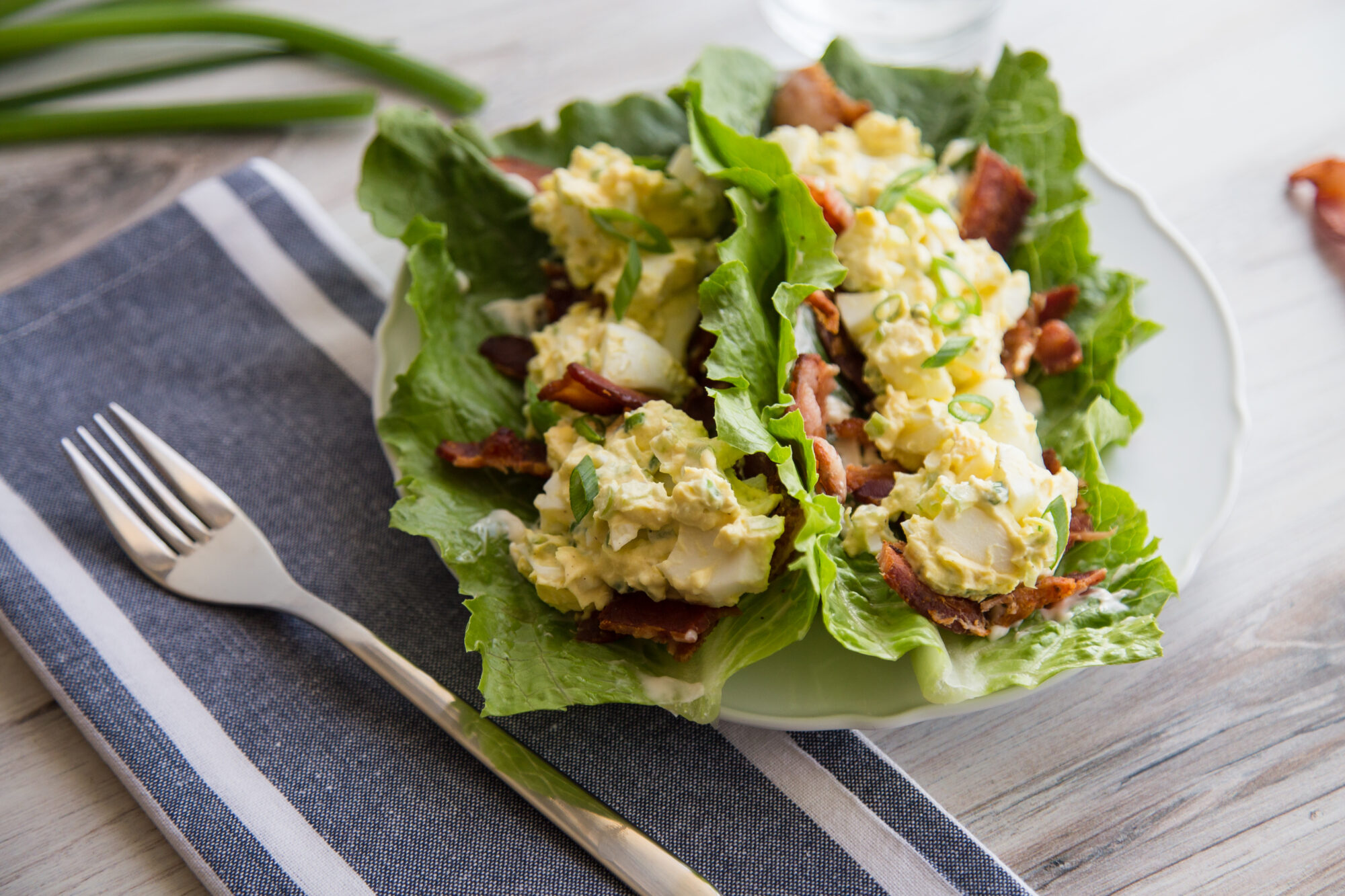 Bacon, Lettuce and Egg Salad Wraps