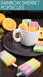 rainbow sherbet popsicles- featuring orange cream, key lime, and raspberry cheesecake keto chow