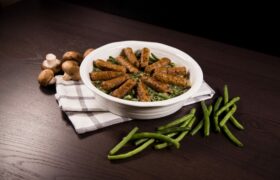 sausage and green bean casserole - dark-12