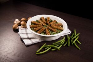 sausage and green bean casserole - dark-12