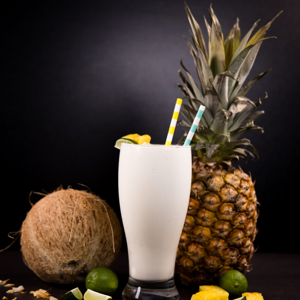 pina colada drink with coconut