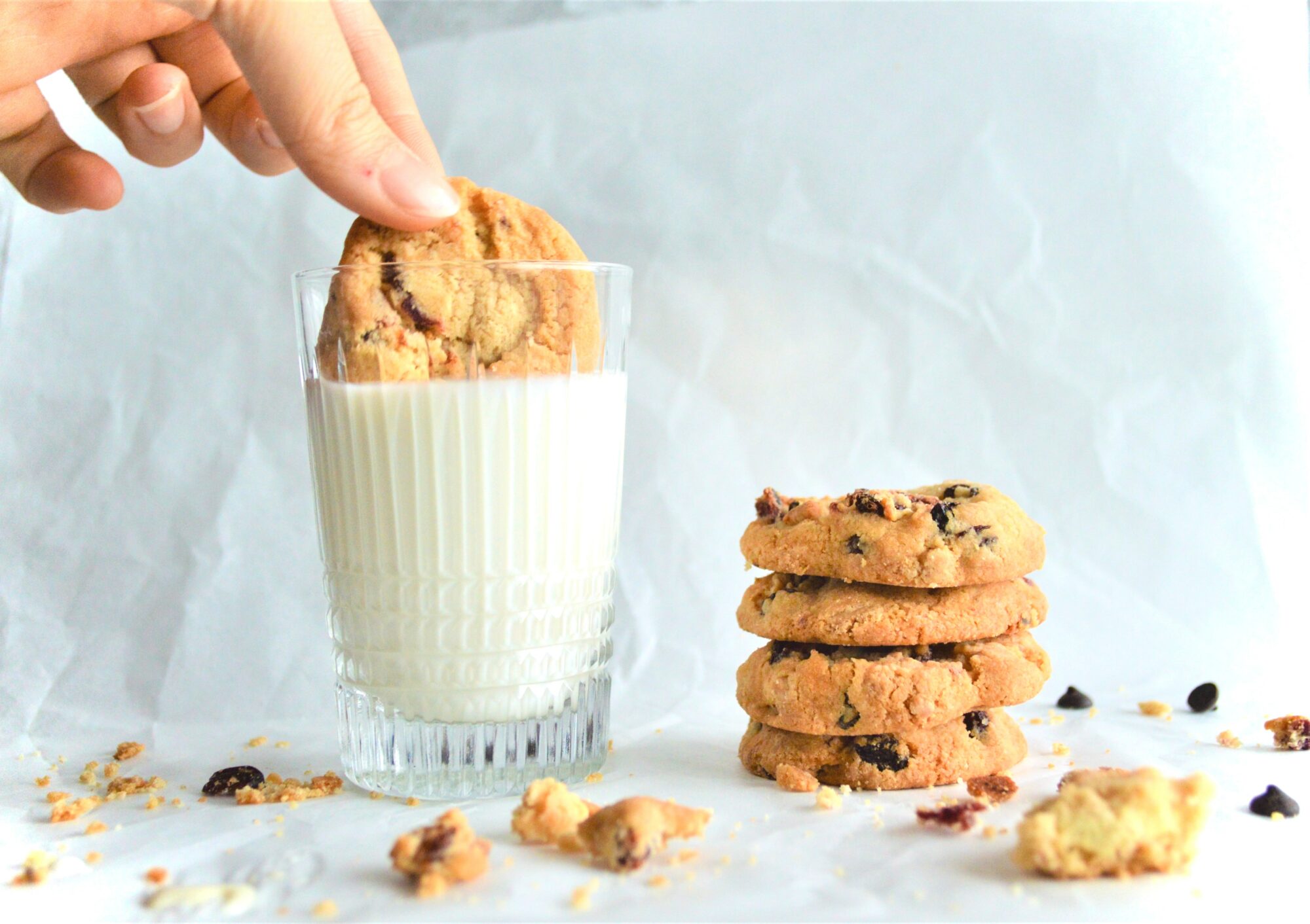 dipping cookies in milk