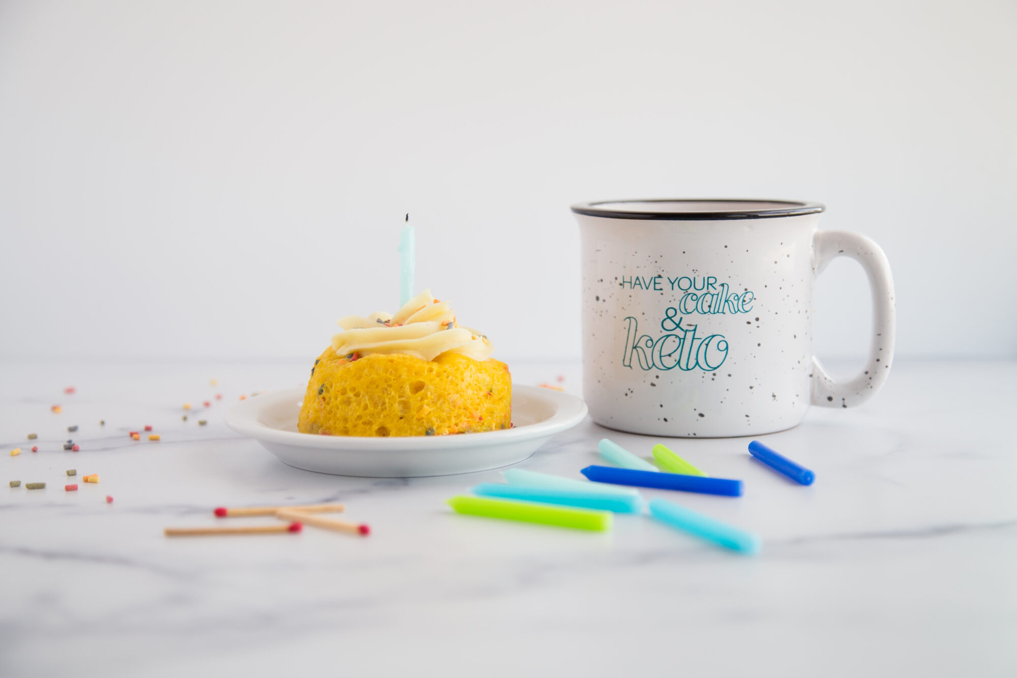 Keto Microwave Birthday Cake Cups