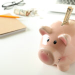 finance and economy with piggy bank