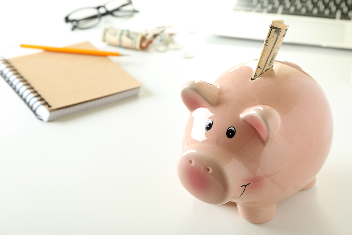 finance and economy with piggy bank