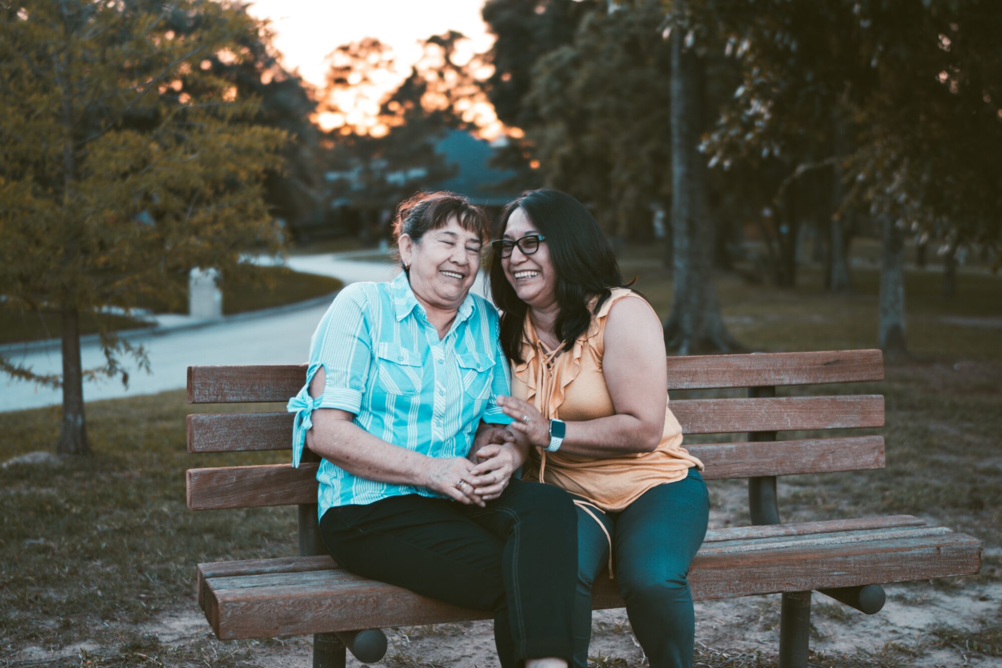 older women smiling