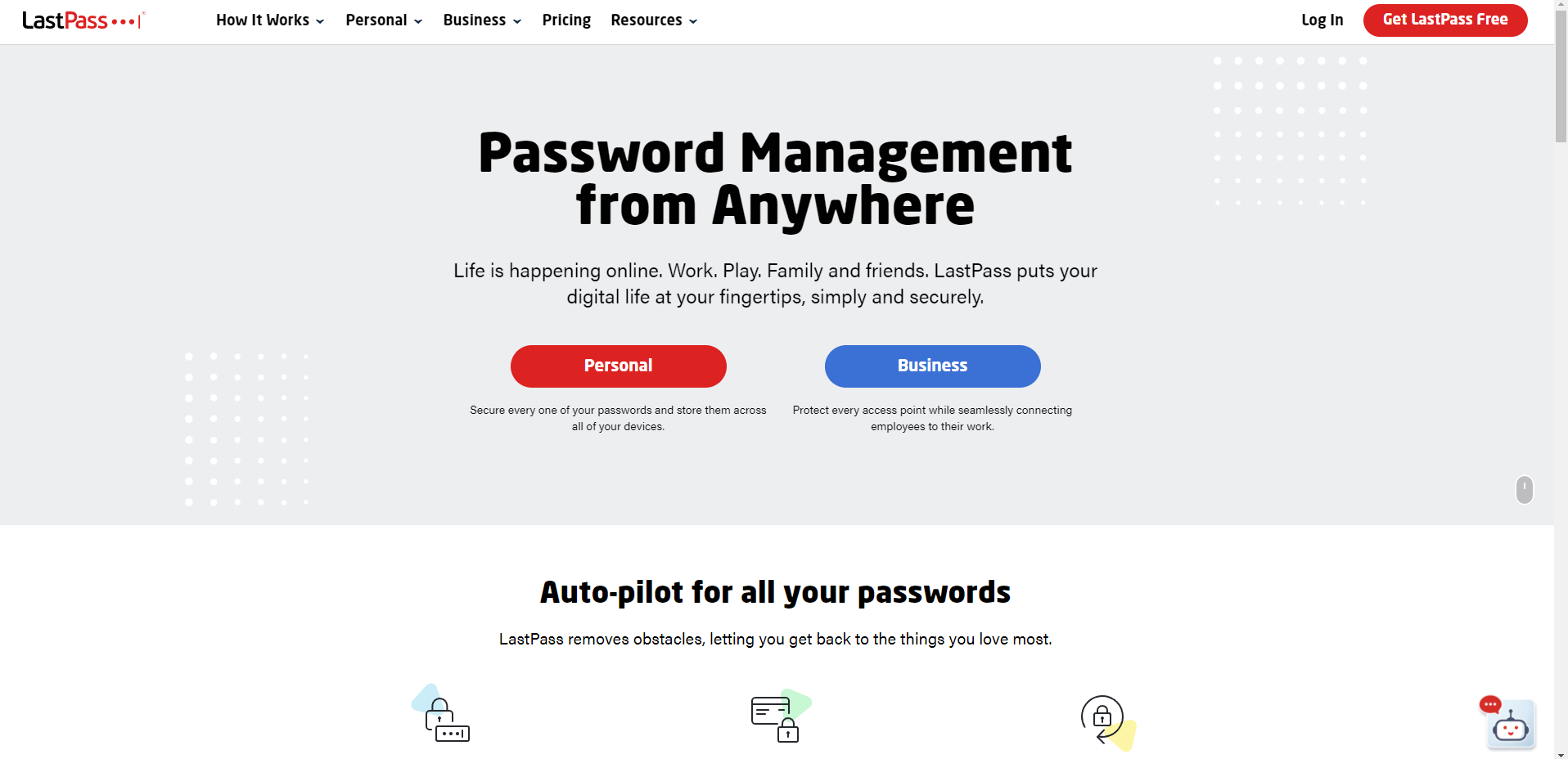 lastpass website screenshot