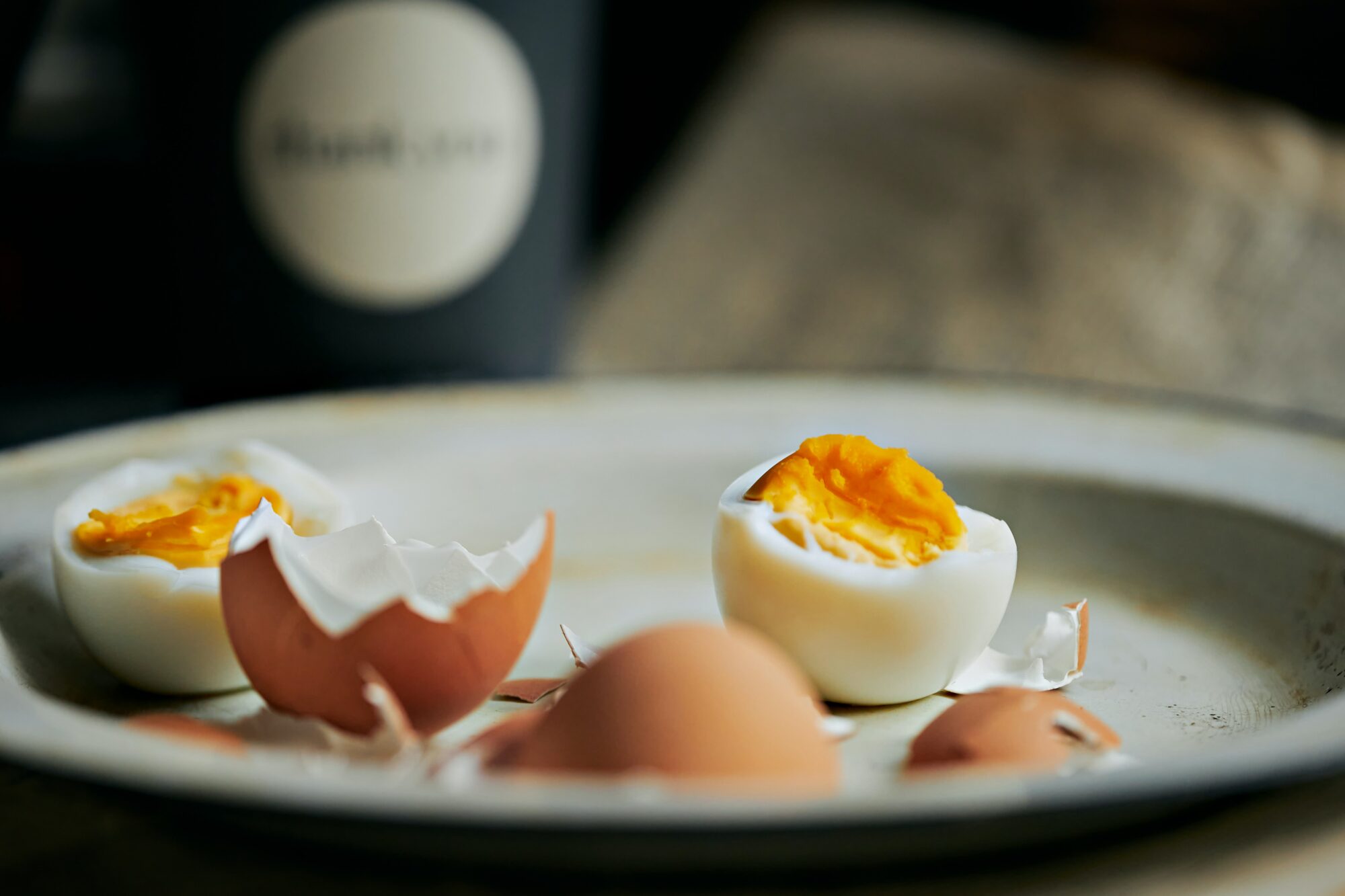 egg shells on a plate