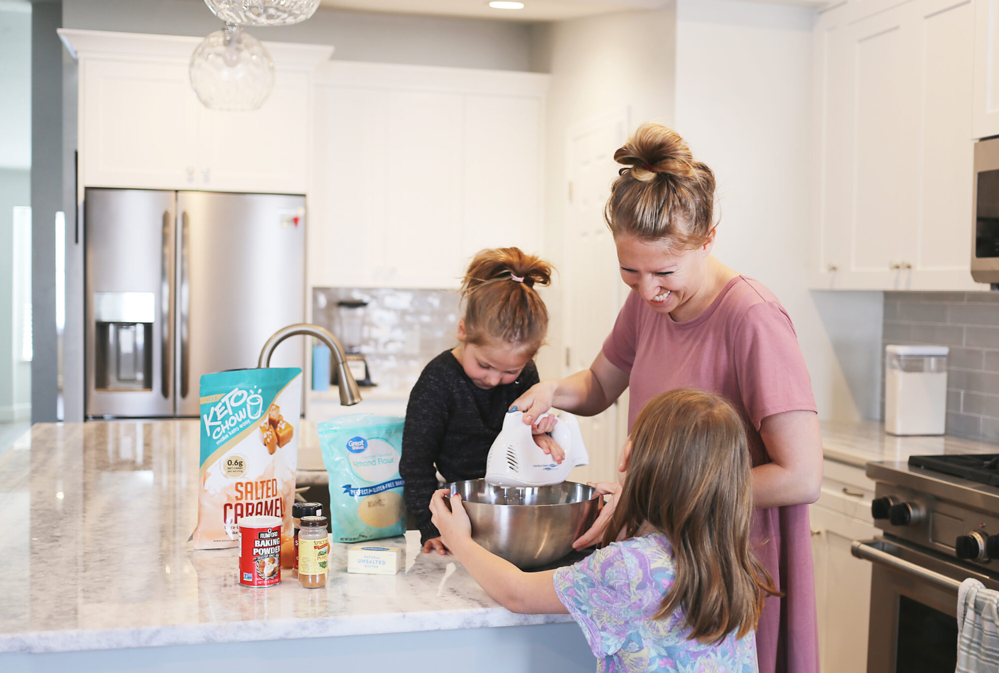 woman mixing Keto Chow