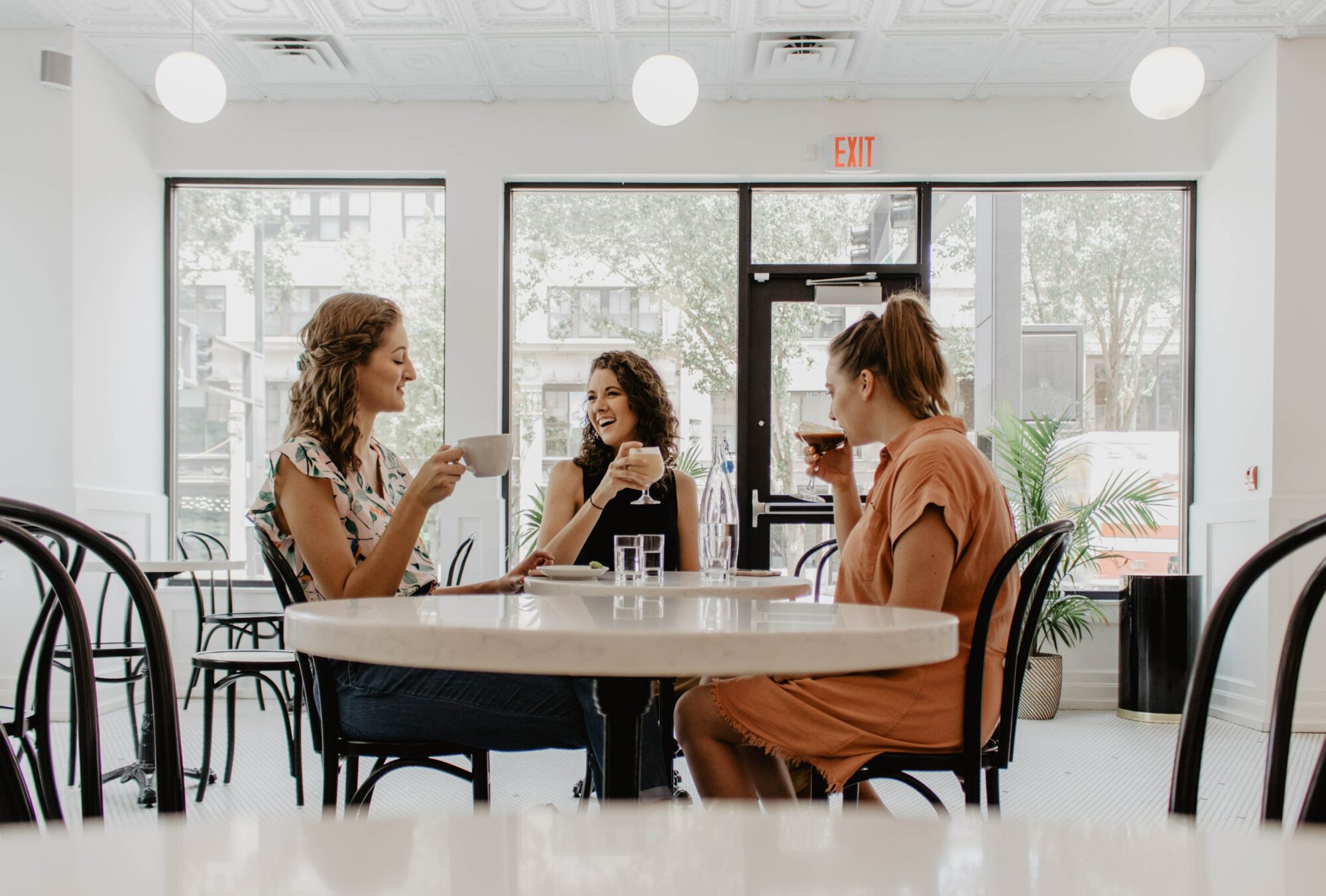 women drinking together