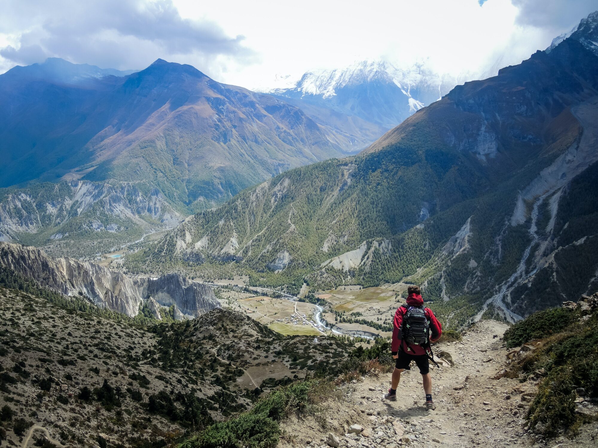 man hiking