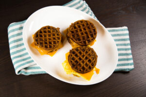 mini keto waffle sandwiches