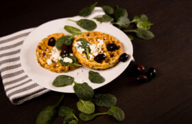 spinach and feta cheese chaffle