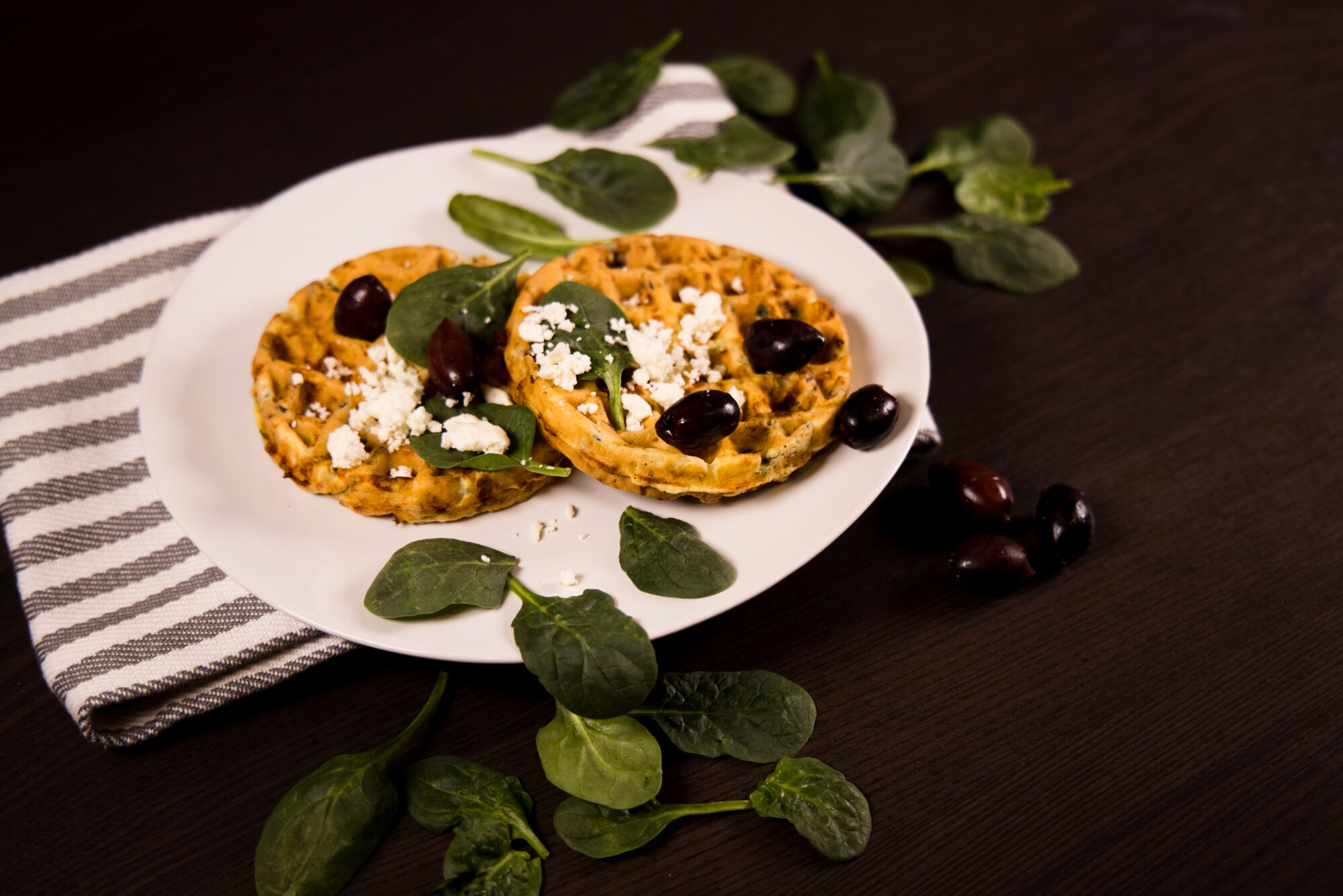 spinach and feta cheese chaffle