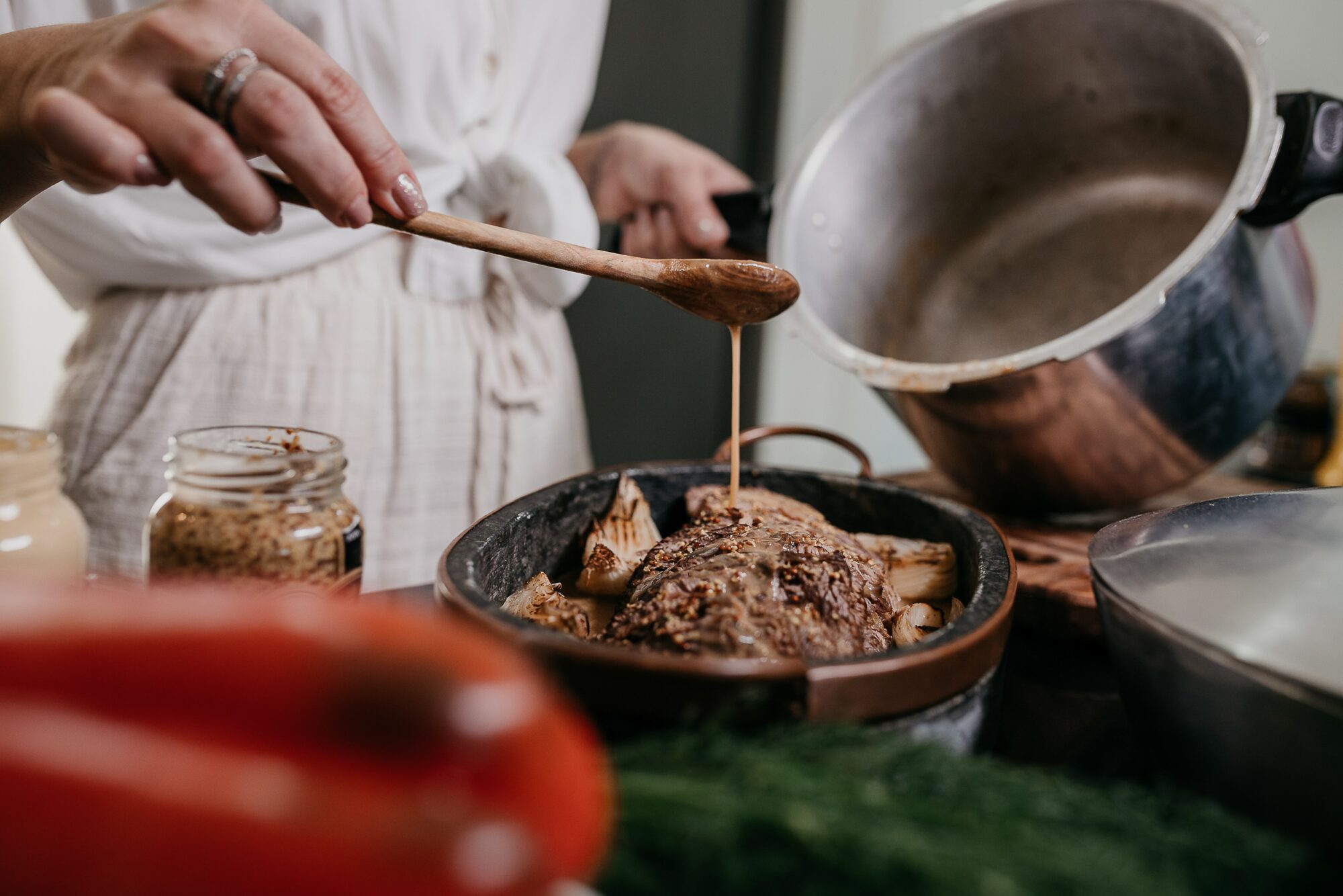 cooking in pan