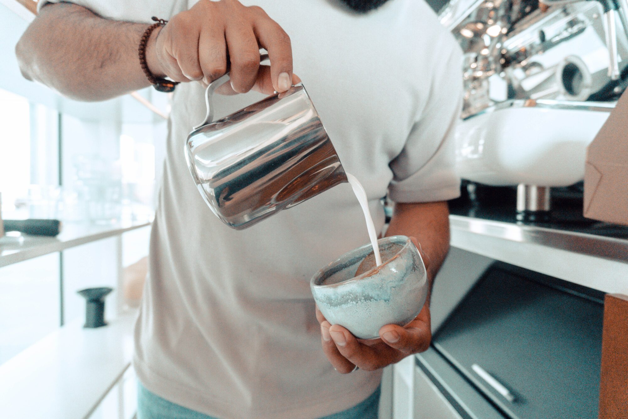 pouring milk