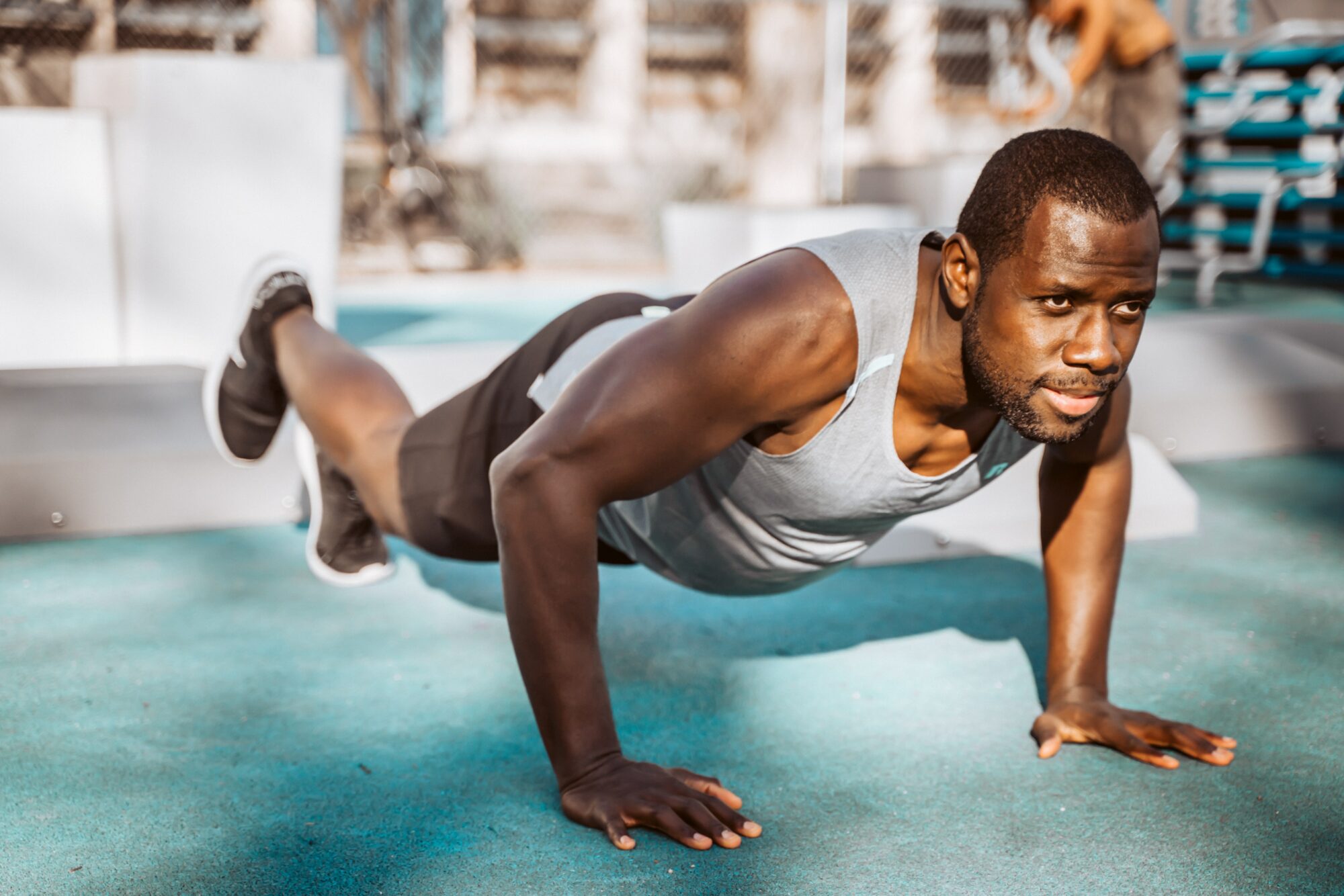 man doing pushups