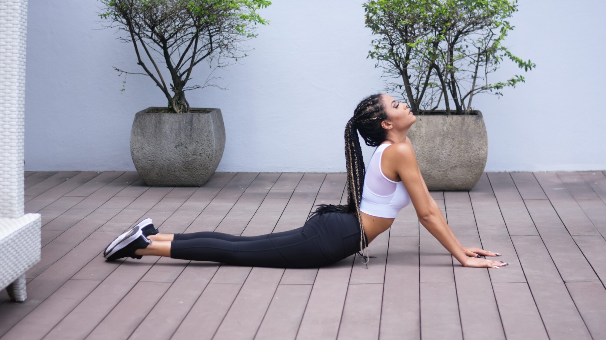 woman doing yoga