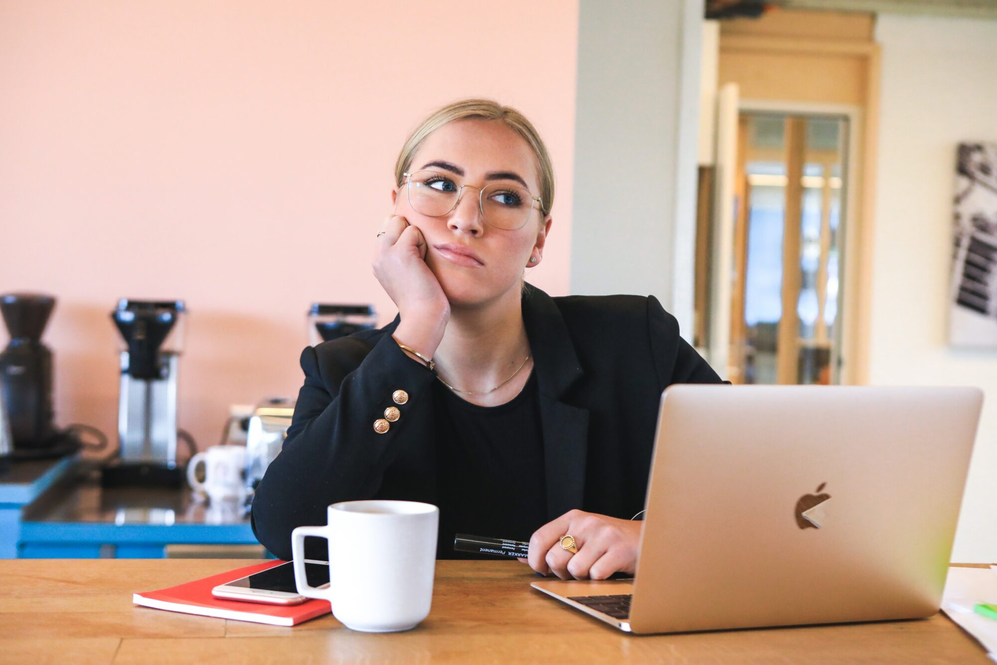 woman sitting at computer