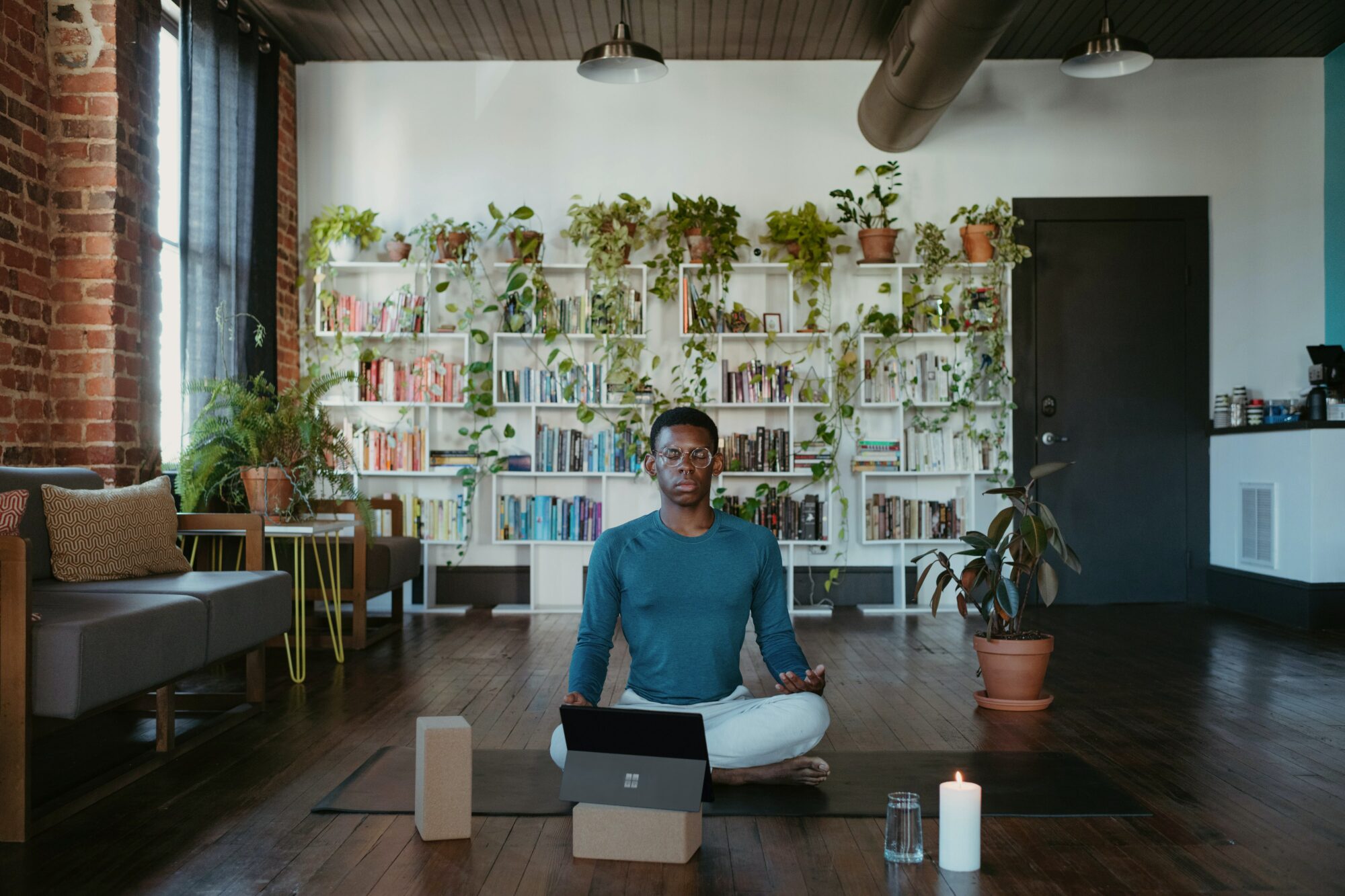 man meditating