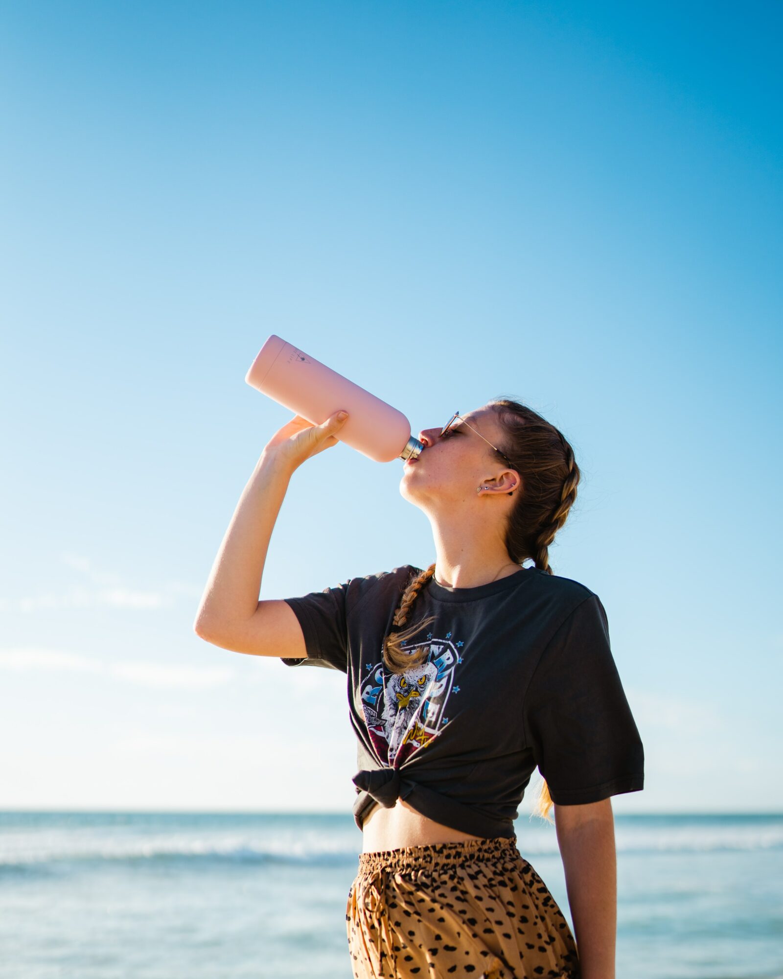 woman drinking water