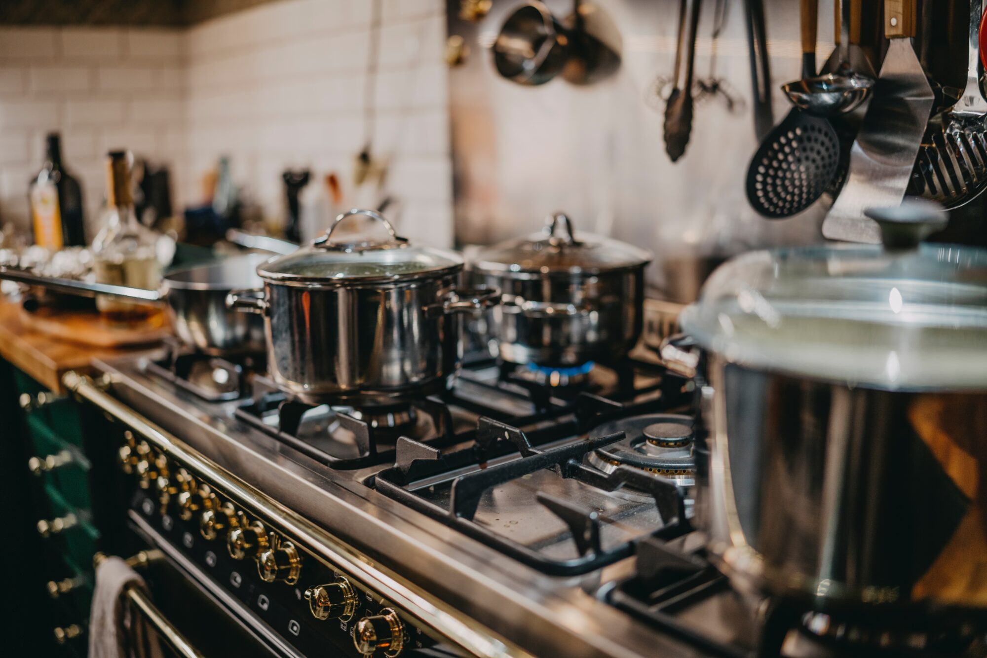 pots and pans on stove