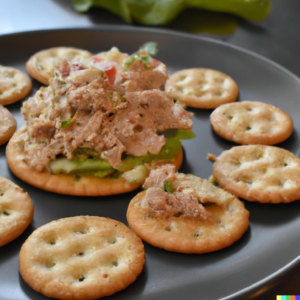 Tuna on crackers