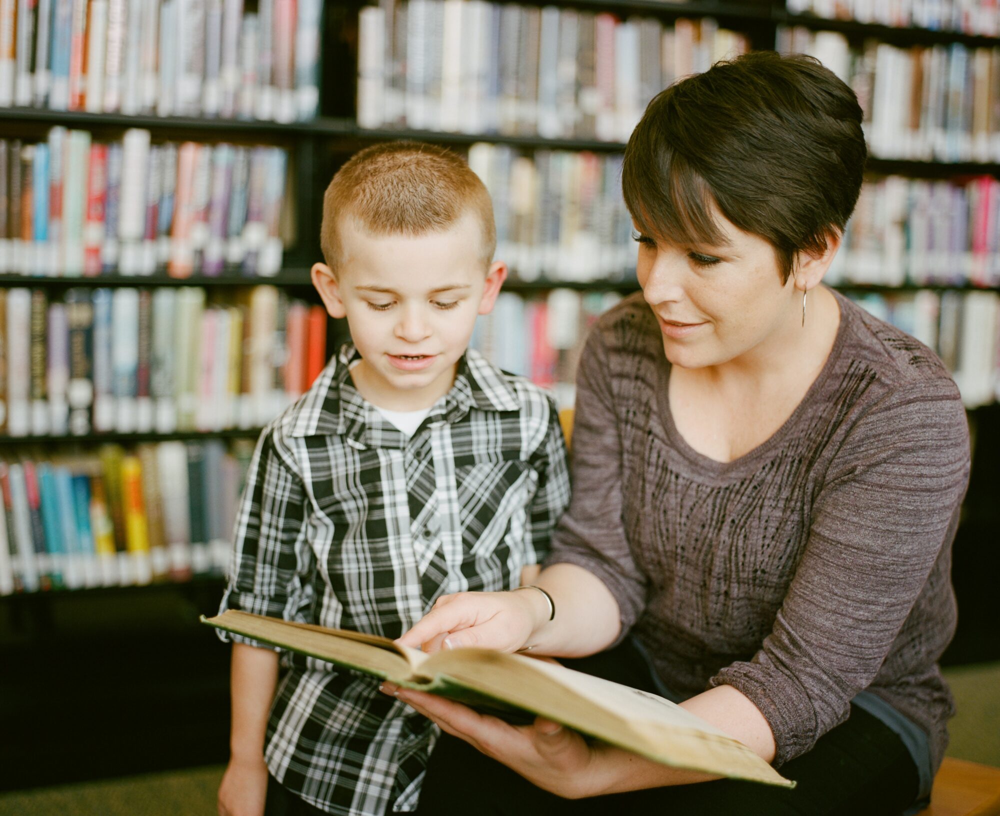 mother reading to child