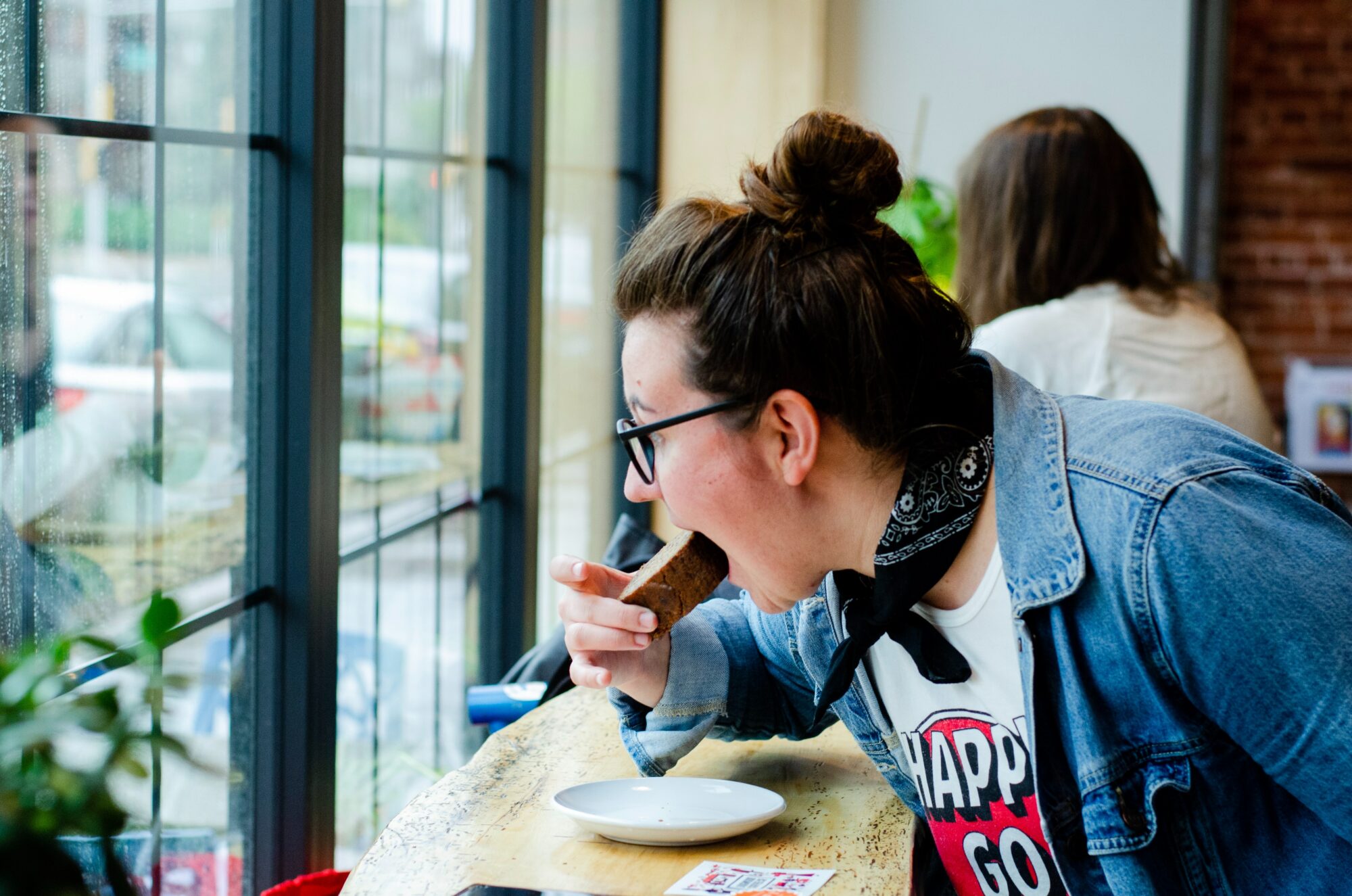 eating bread