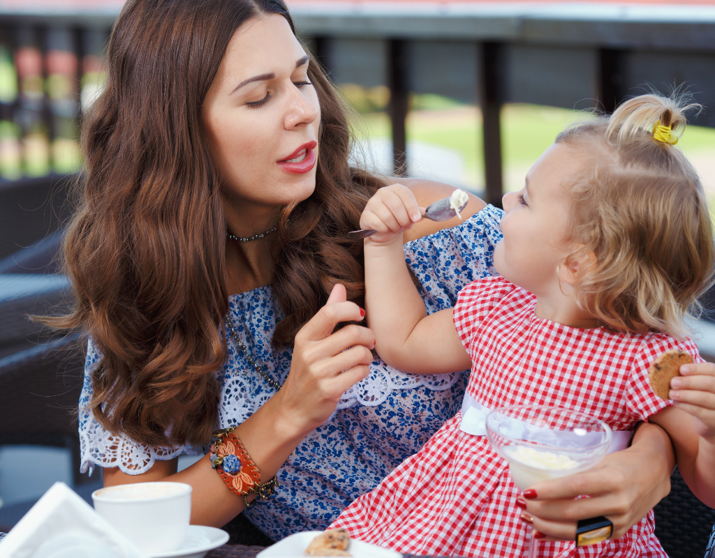 eating ice cream