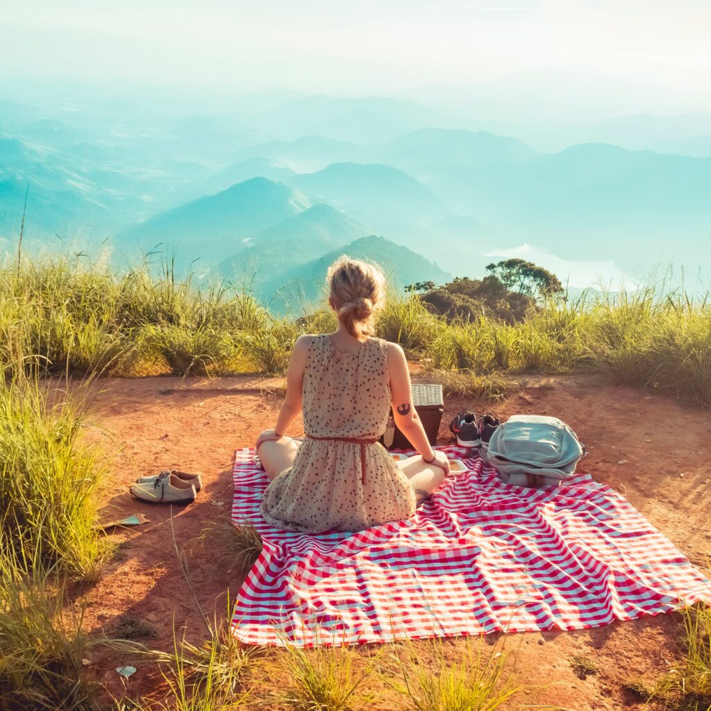 woman at picnic