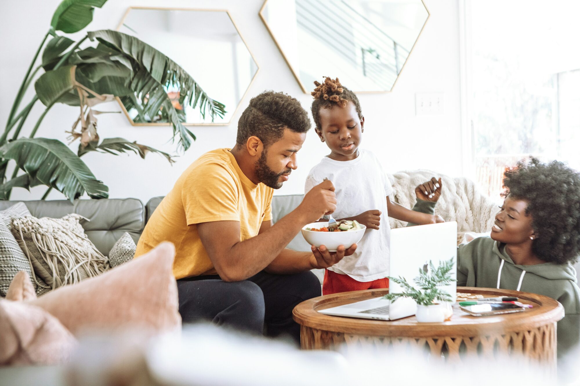 family eating together